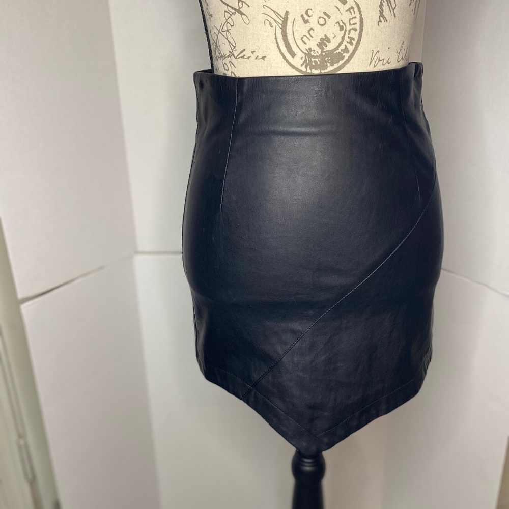 F21 Black leather skirt